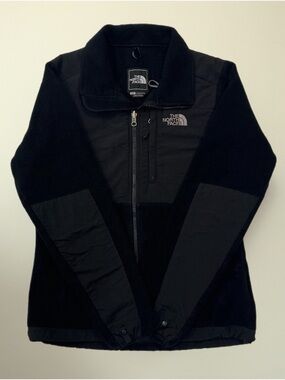 🧭 The North Face Black & Gray Utility Fleece Jacket~Women’s Sm~Overlay Sections